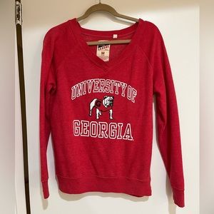 University of Georgia Red V-Neck Sweatshirt